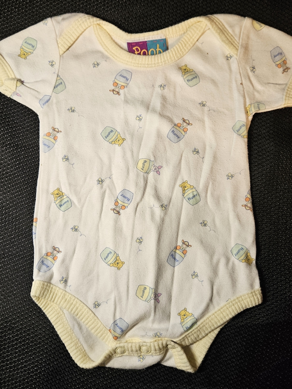 Disney Cream Bodysuit with Pooh Honey Jar Print